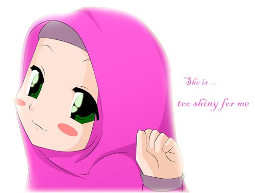 Gambar Kartun Muslimah Hijab Pink